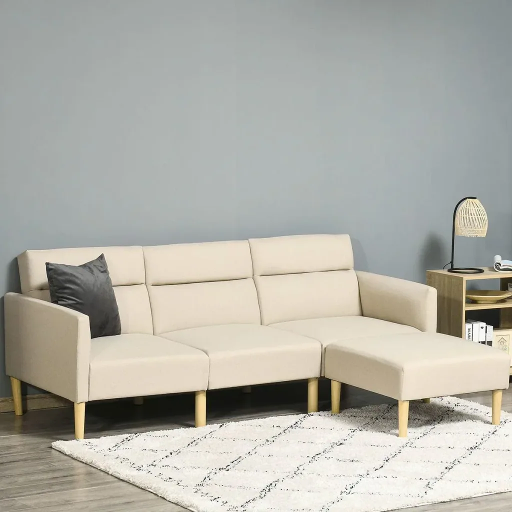 Sofabezug 3 sitzer Schlafsofa Stühle 2-In-1 Klappsofa Sofa in Bett individuell einstellbare Rückenlehne Sackleinen Schau