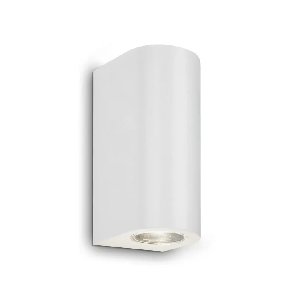 LED Außenleuchte, 2-flammig, IP44, Metall-Kunststoff / weiß, GU 10 Fassung, inklusive 2 x LED, 4,7 Watt, 400 lm, 4.000 K