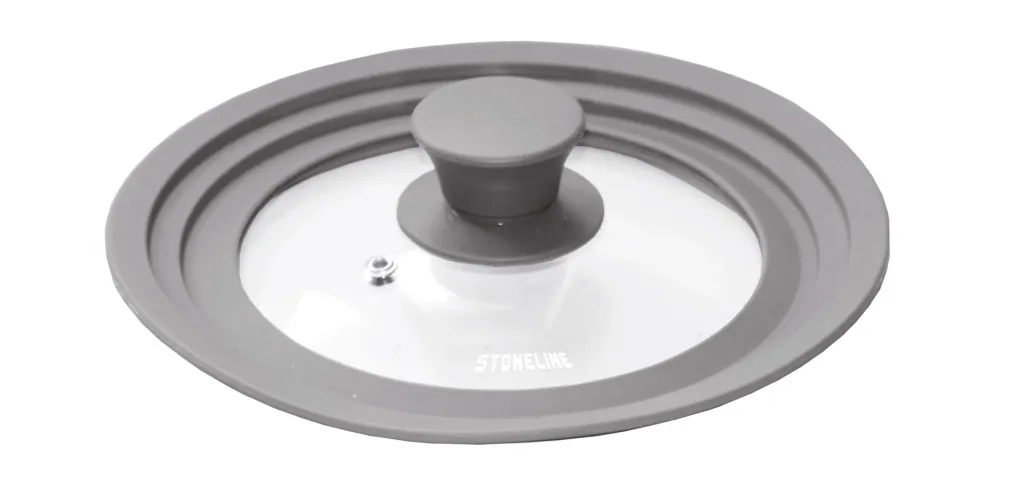 Universal-Glasdeckel mit Silikonumrandung, passend für 24/ 26 /28 cm