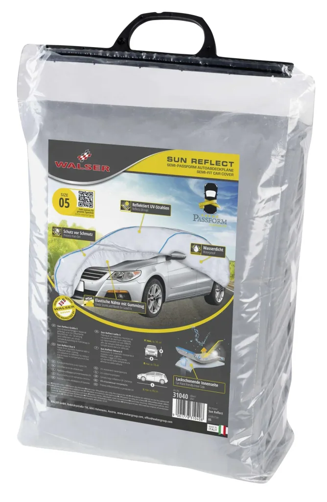 Autoabdeckplane Sun Reflect - Größe 5 - 452x176x145cm - 112g/m² - PES beschichtet