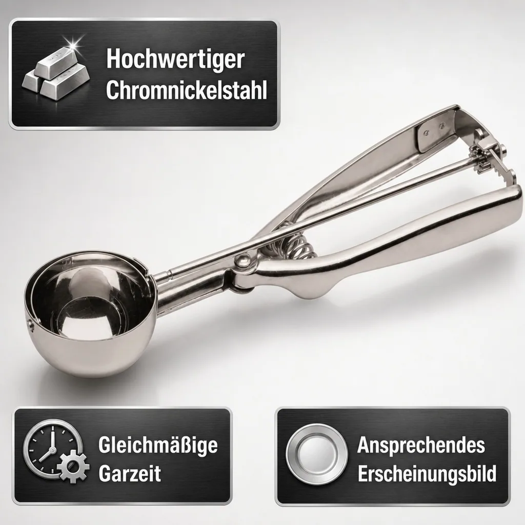 Eisportionierer, Eislöffel, Eiskugelformer - Chrom Nickel Stahl, Durchmesser 6cm