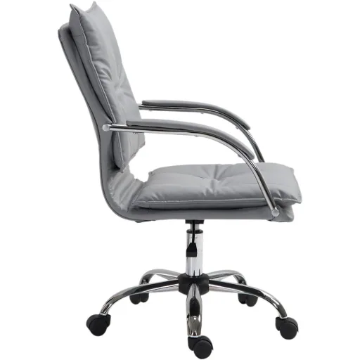 Bürostuhl Drehstuhl höhenverstellbar rollbar ergonomisch PU grau 64 x 57 x (91 101) cm