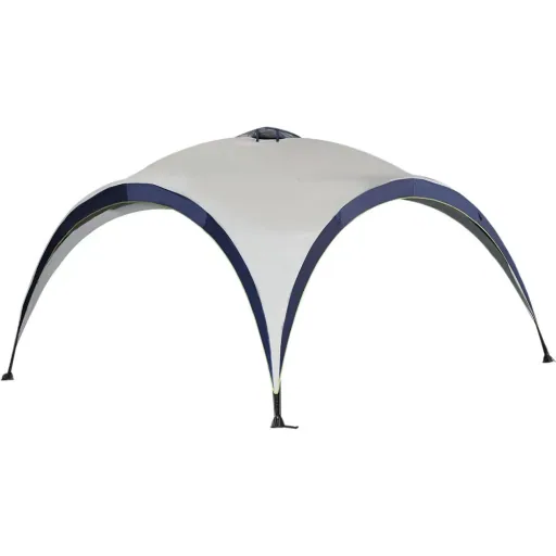 Garten Pavillon Pergola Partyzelt Sonnenschutz wetterfest Polyester Cremeweiß + Blau 4 x 4 x 2,5 m