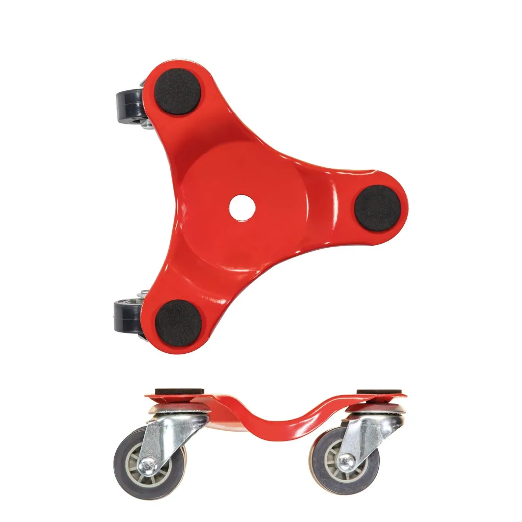 Transporthilfe MM 1193, 16 x 16 x 6 mm, softe Rollen Ø 35 mm, Stahl beschichtet, rot, Tragkraft 60 kg