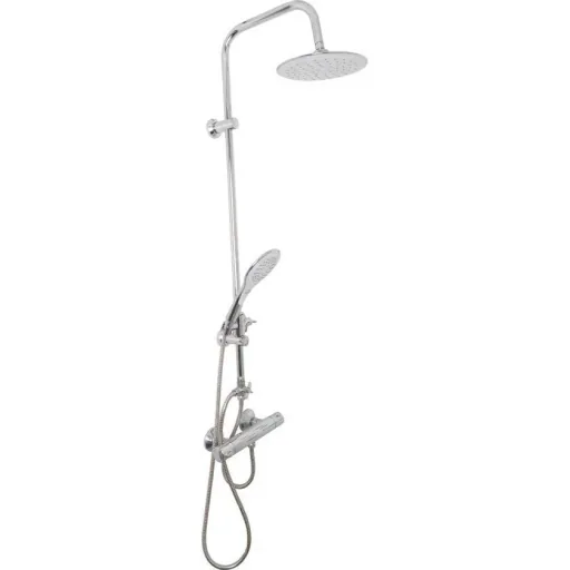 XL Dusch-Set mit Regenbrause und Handbrause - rund - 3 Funktionen