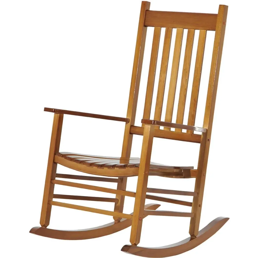 Massivholz-Schaukelstuhl, wetterfest, naturfarben, 69 x 86 x 115 cm