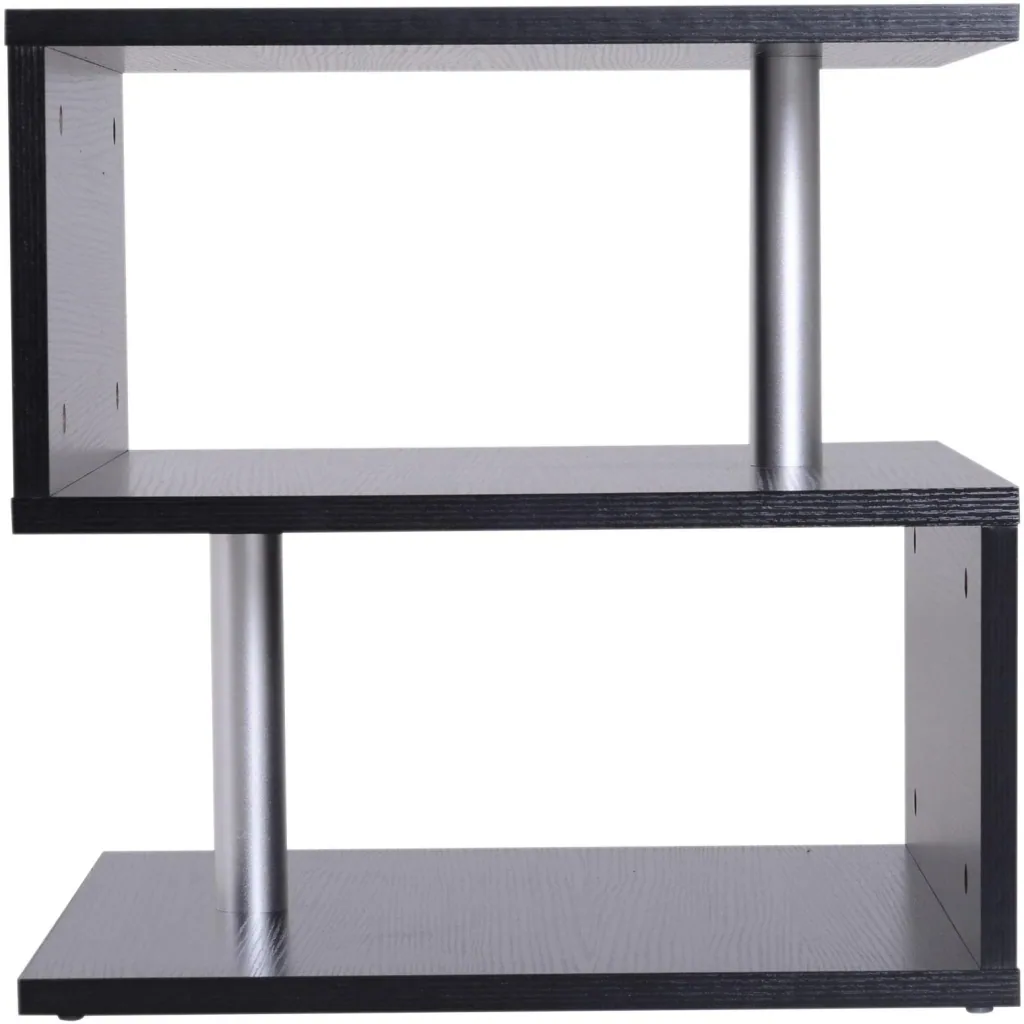 Beistelltisch Couchtisch Sofatisch 3 x Fach Spanplatte + Alulegierung Schwarz 48 x 48 x 48 cm