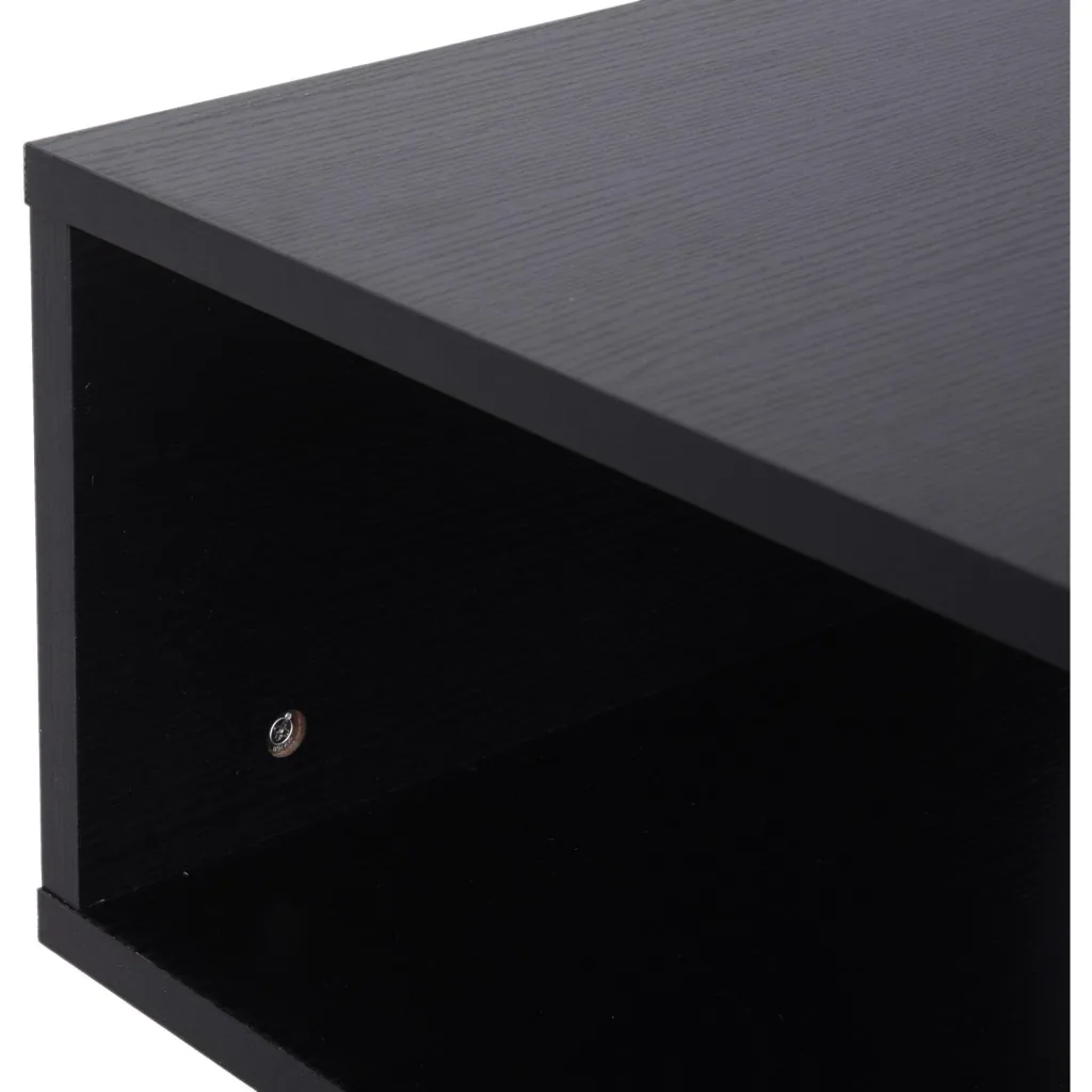 Beistelltisch Couchtisch Sofatisch 3 x Fach Spanplatte + Alulegierung Schwarz 48 x 48 x 48 cm