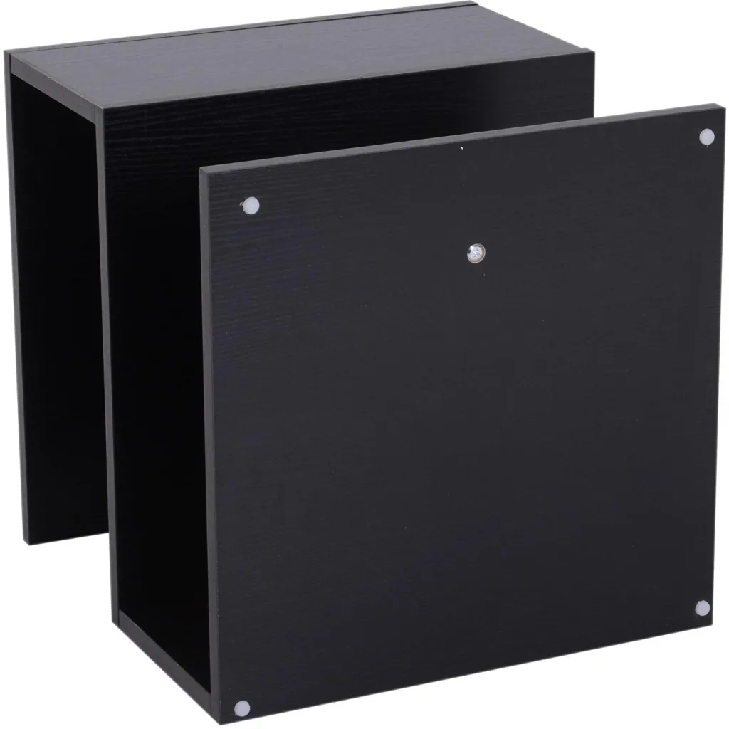Beistelltisch Couchtisch Sofatisch 3 x Fach Spanplatte + Alulegierung Schwarz 48 x 48 x 48 cm