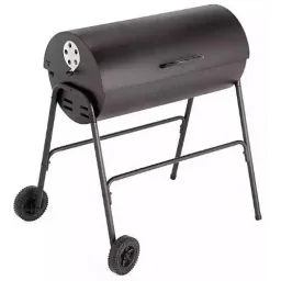 BBQ XL Holzkohlegrill - Zylinderform - Grillfläche (LxB) 71 x 35 cm - Schwarz