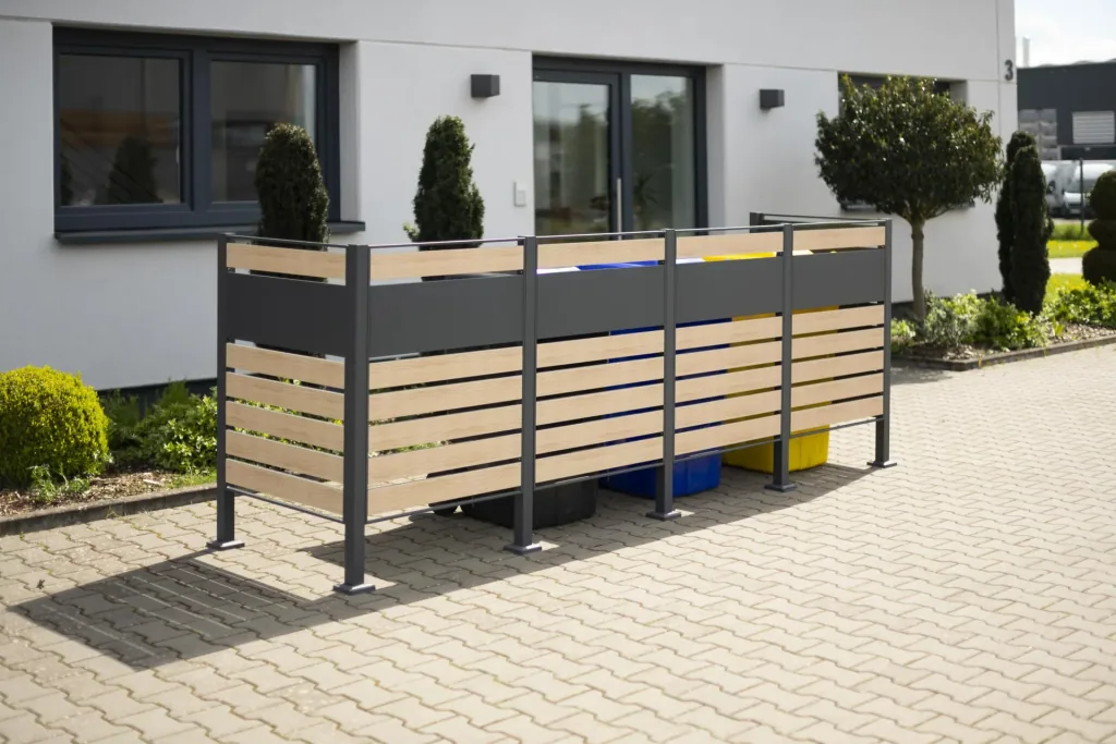 Mülltonnenverkleidung Planum 4er Box, 120 cm, holzoptik
