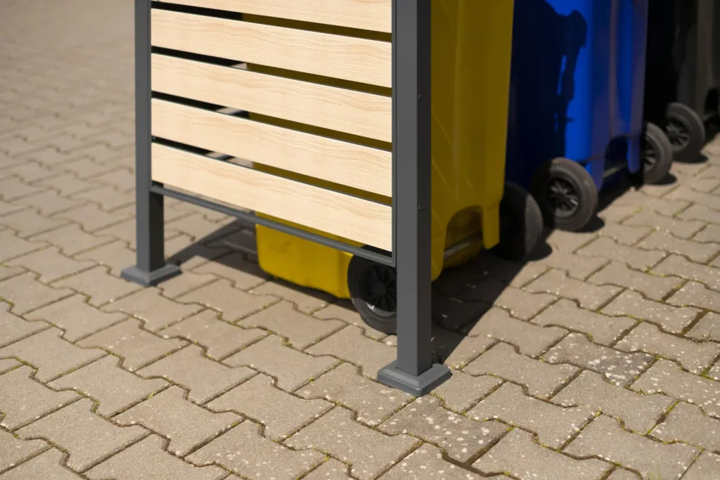 Mülltonnenverkleidung Planum 4er Box, 120 cm, holzoptik