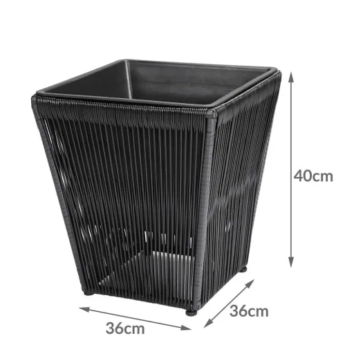 Blumenkasten Acapulco 2er-Set schwarz 36x36x40cm