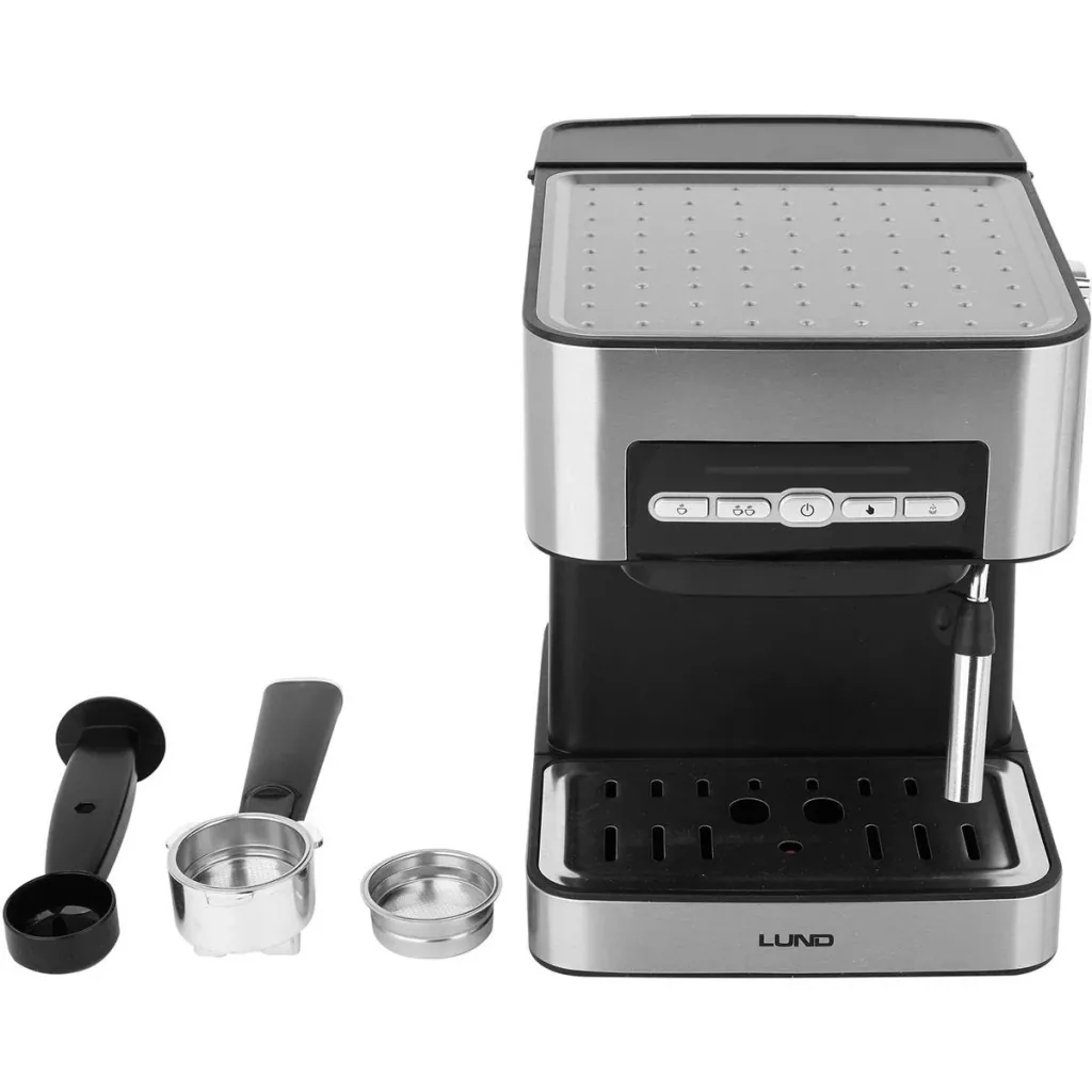 Kolbenmaschine mit elektrischer Kaffeemühle - Mit Milchaufschäumer
