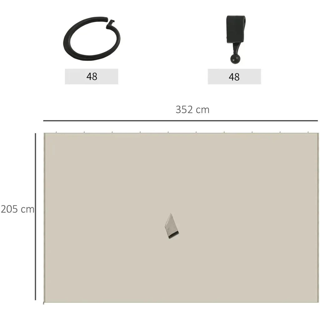 4 Seitenteile für 3x4 m Pavillon m