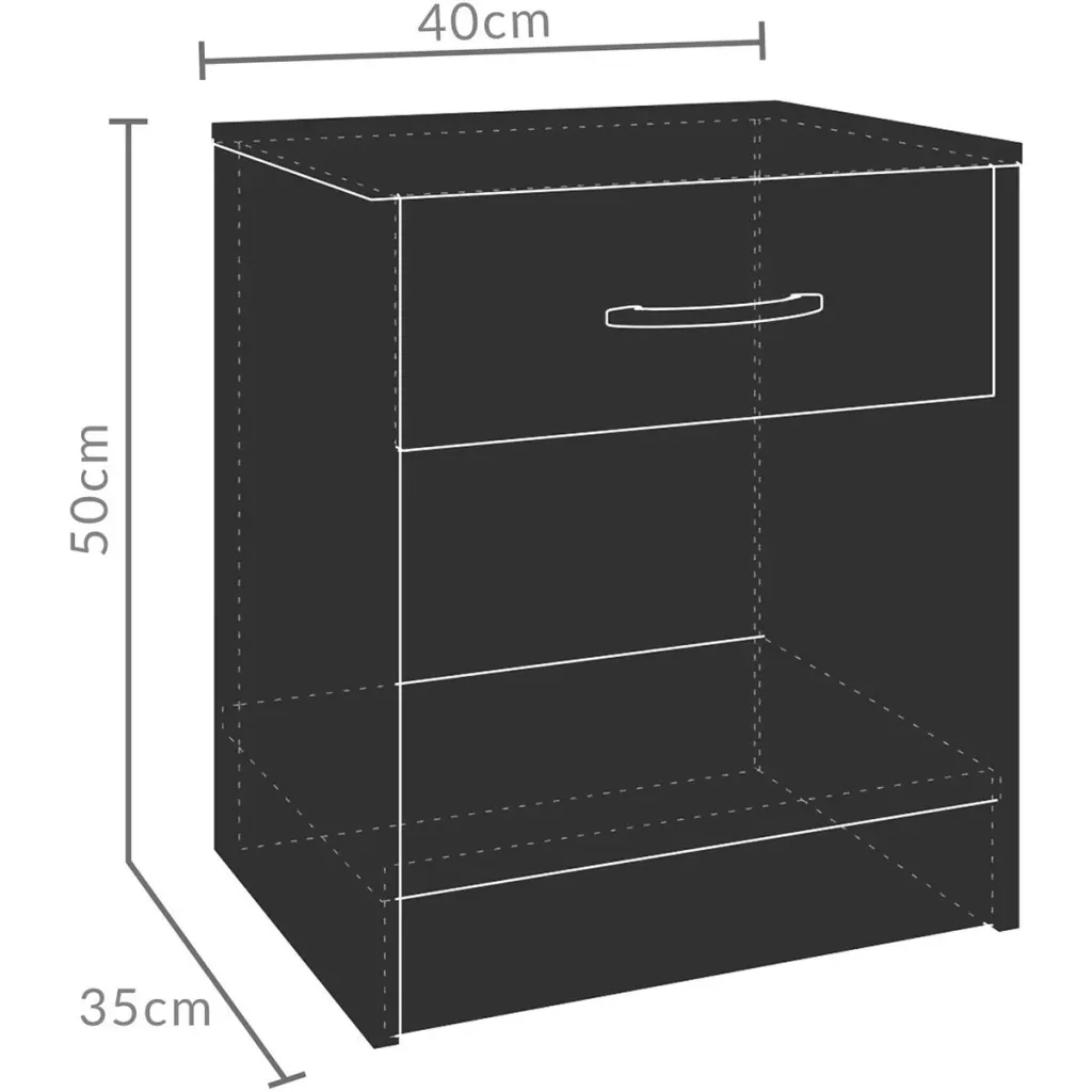 Nachttisch inkl. Schublade - Braun-schwarz - 50x40x35 cm