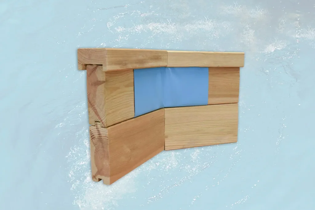 Massivholzpool 594 A, 850 x 376 x 116 cm, Sparset inkl. Sandfilteranlage und Technikraum