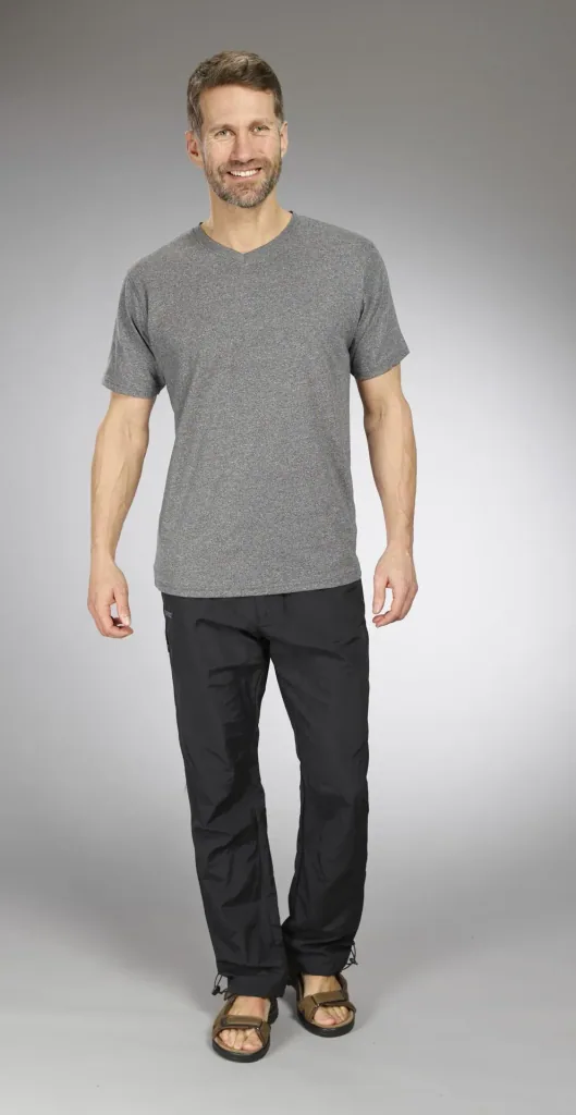 Shirt mit V Ausschnitt, Farbe anthrazit/melange, Gr.M