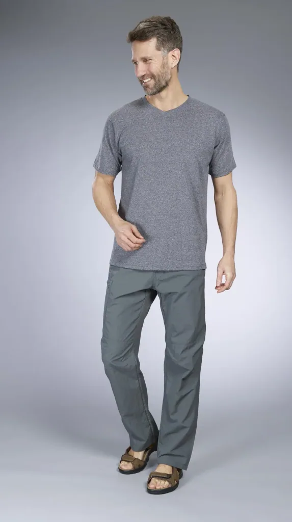 Shirt mit V Ausschnitt, Farbe anthrazit/melange, Gr.M
