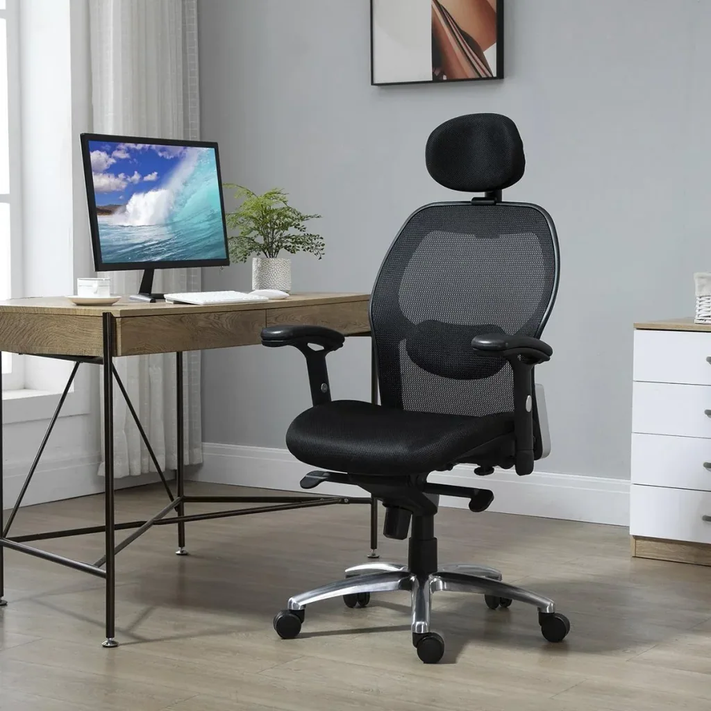Bürostuhl Schreibtischstuhl Computerstuhl PC Stuhl Home-Office-Stuhl mit Wippenfunktion Kopflehne höhenverstellbar ergon