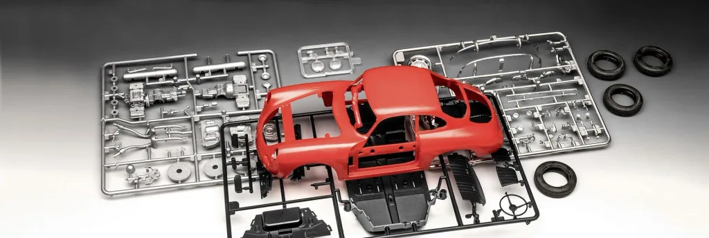Einfacher Modellbausatz Porsche 356 B Coup" (easy-click) im Maßstab 1/16 - 127 Einzelteile
