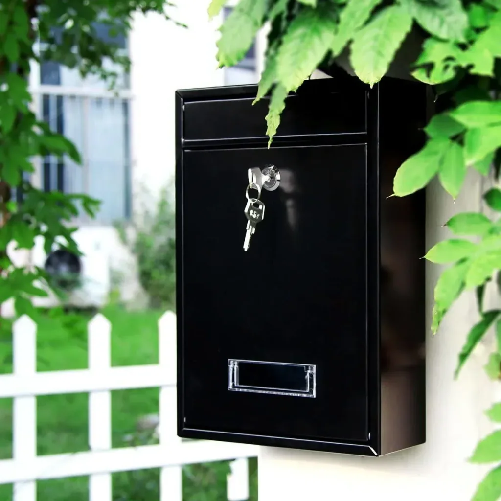 Briefkasten mit 2 Tasten - schwarz - 360x260x80 mm