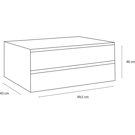 Concept Kabinettschublade 100cm schwartz fsc