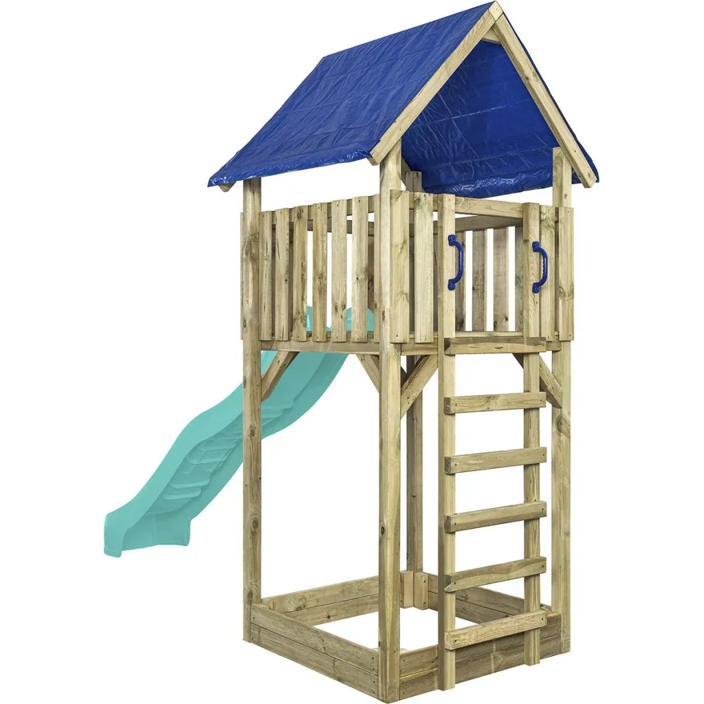 Spielturm Lisa mit Rutsche Türkis