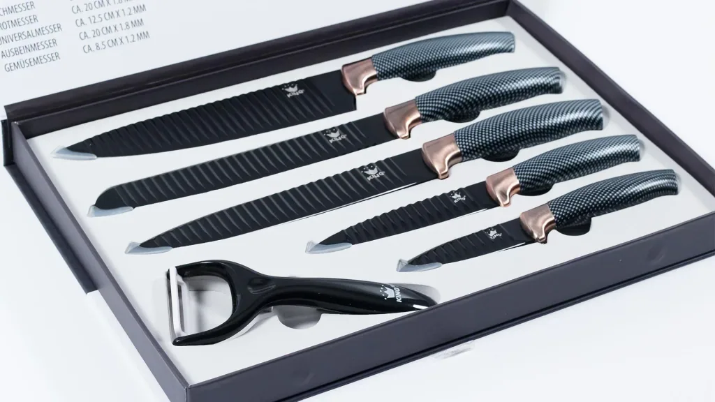 Messer-Set Carbon mit Sparschäler, 6-teilig