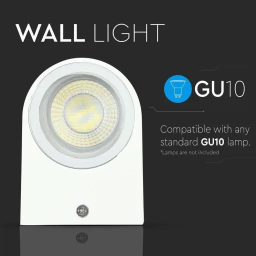 VT-7651RD Außenwandleuchte - GU10 - Weiß - Rund - IP44