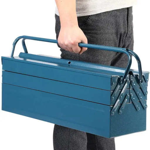 Stahl-Werkzeugkasten blau 53x20x20cm