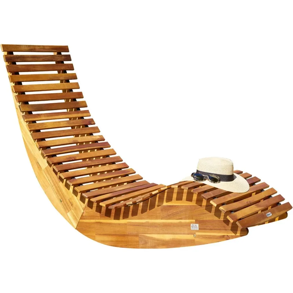 Ergonomischer Schaukelstuhl Akazienholz FSC zertifiziert - 2 Stück