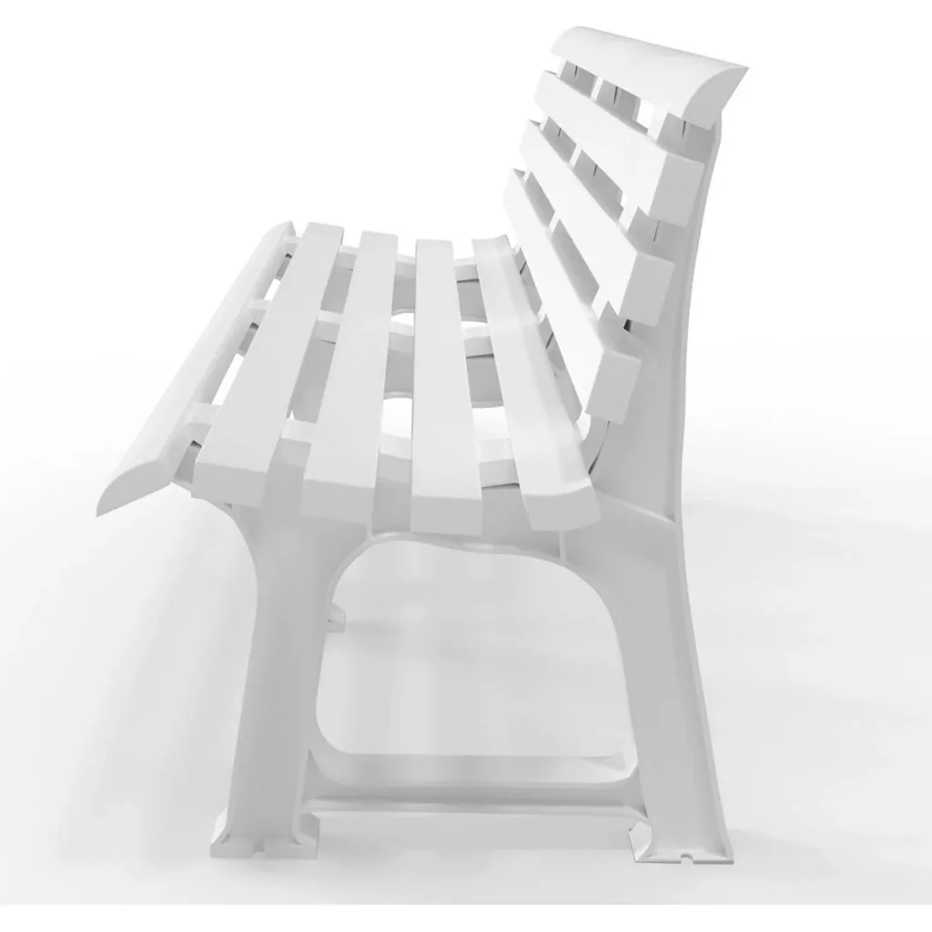 NL Gartenbank 145x49x74 cm - Weiß- 3 Personen