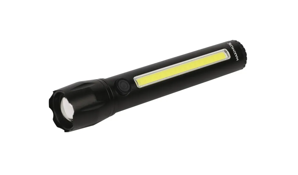 Aufladbare LED-Taschenlampe mit 3W Power-LED und 3W COB-LED