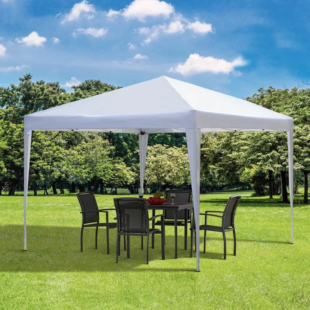 Pop-up Partyzelt Pavillon weiß 2,95 x 2,95 m