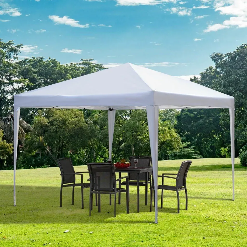 Pop-up Partyzelt Pavillon weiß 2,95 x 2,95 m