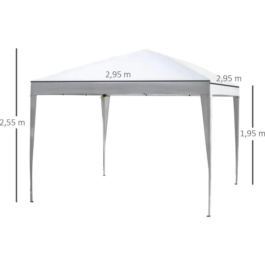 Pop-up Partyzelt Pavillon weiß 2,95 x 2,95 m