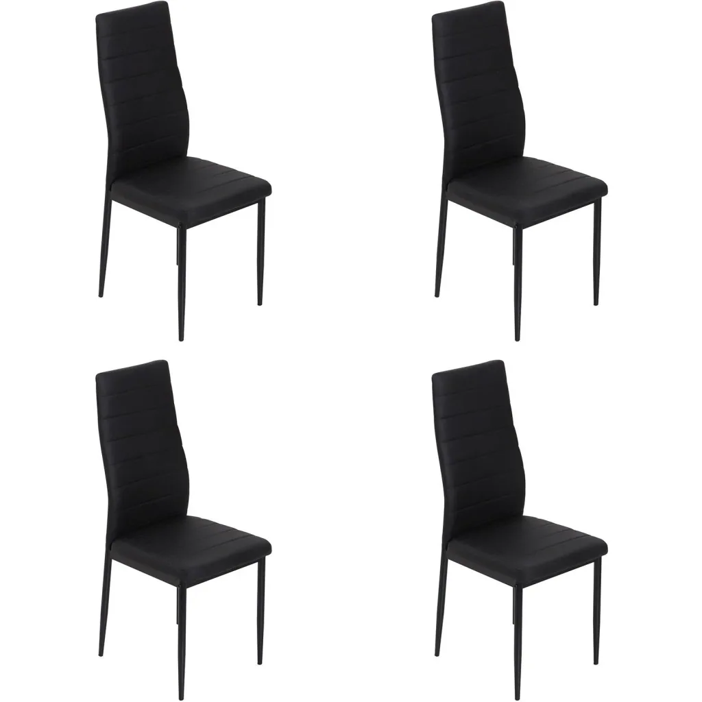4er-Set Esszimmerstuhl Küchenstuhl Luxus Essgruppe Polsterstuhl Stuhl Hochlehner Kunstleder + Metall