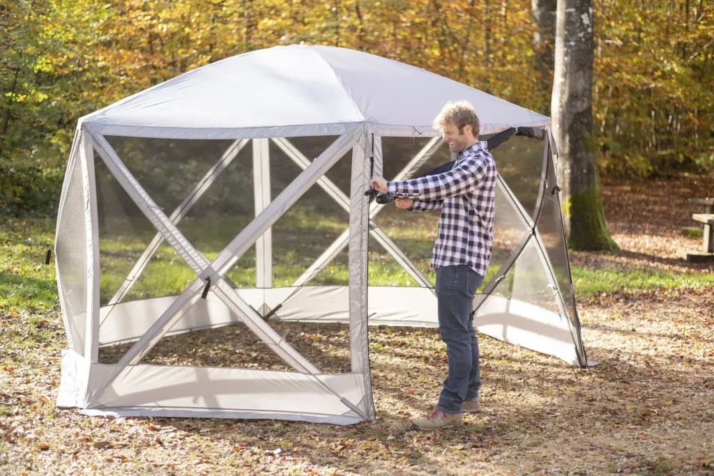 Camping Pavillon Flexion 6-Seiten grau