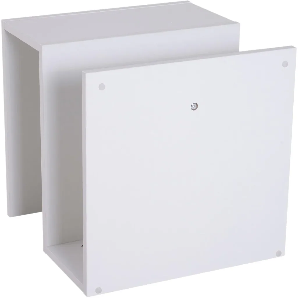 Beistelltisch Couchtisch Sofatisch 3 x Fach Spanplatte + Alulegierung Weiß 48 x 48 x 48 cm
