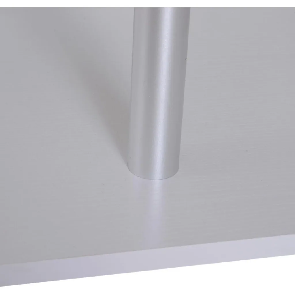 Beistelltisch Couchtisch Sofatisch 3 x Fach Spanplatte + Alulegierung Weiß 48 x 48 x 48 cm