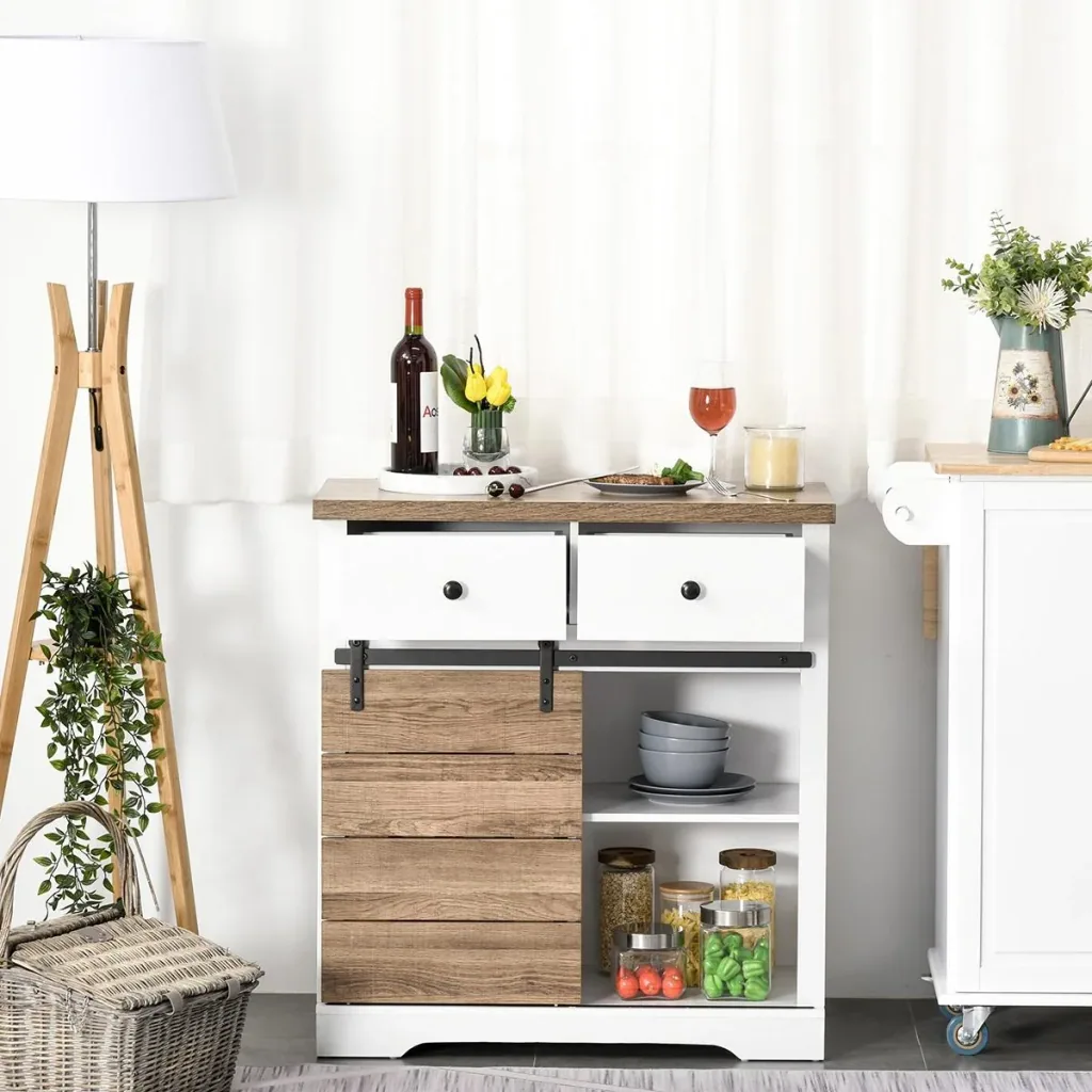 Küchenschrank mit Schiebetür weiß