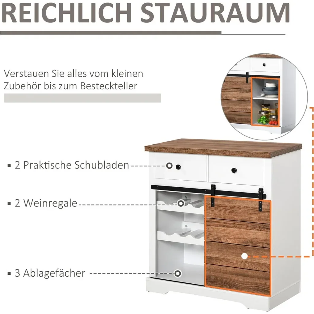Küchenschrank mit Schiebetür weiß