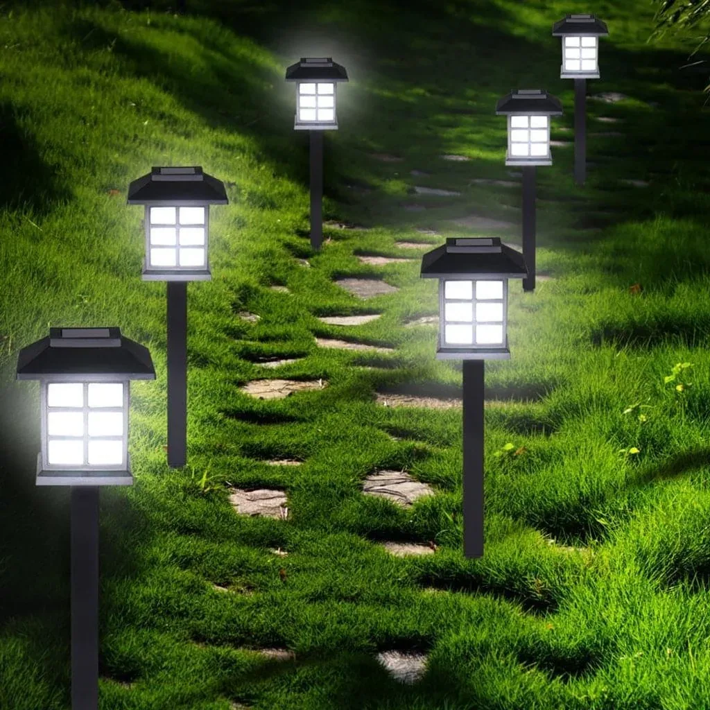 6 x LED-Außen-Solarleuchten