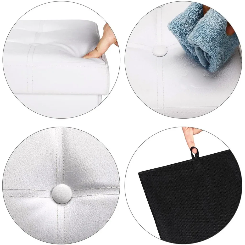 Sofa / Aufbewahrungsbox / Fußhocker inkl. Aufbewahrung & Deckel - Weiß - 80 x 40 x 40 cm