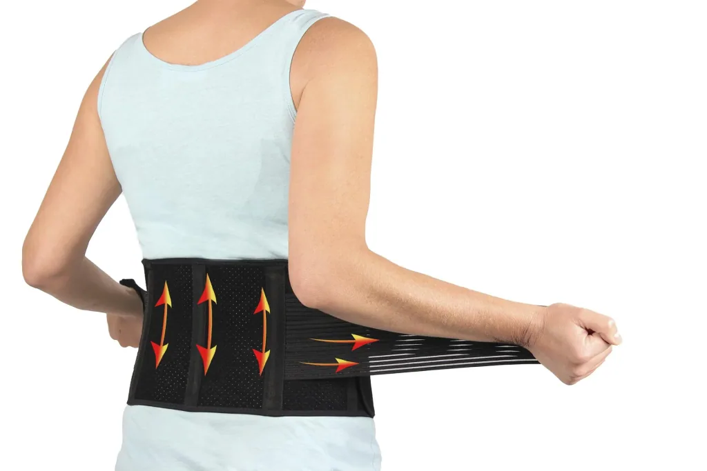Aktiv-Rückenbandage mit Klettverschluss „Flexitek“, Rückenstützgürtel, Universalgröße, Schwarz
