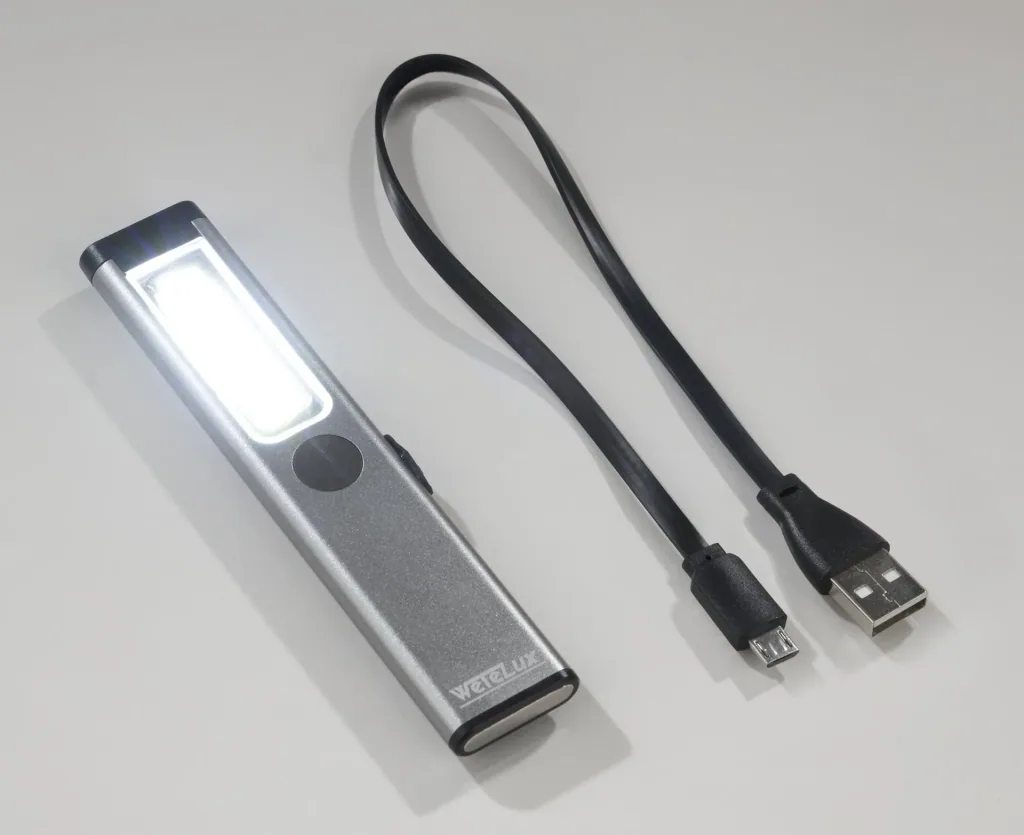 Wiederaufladbares Arbeitslicht, ultradünn, 120 Lumen, dimmbar, 3 Lichtmodi