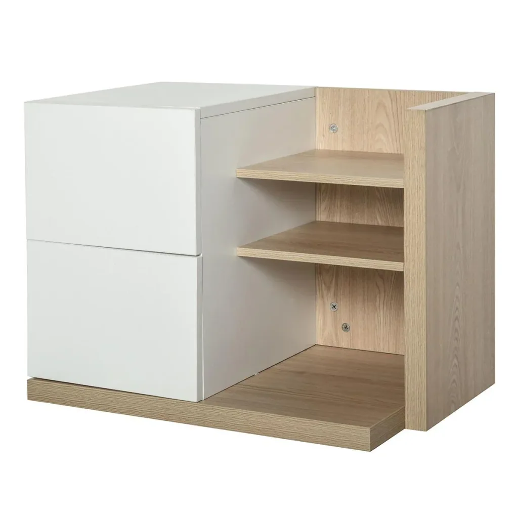 Schreibtisch Organizer Bücherregal Schreibtischregal 2 Schulbladen Spanplatten MDF Home Office Küche Eingangsbereich Wei