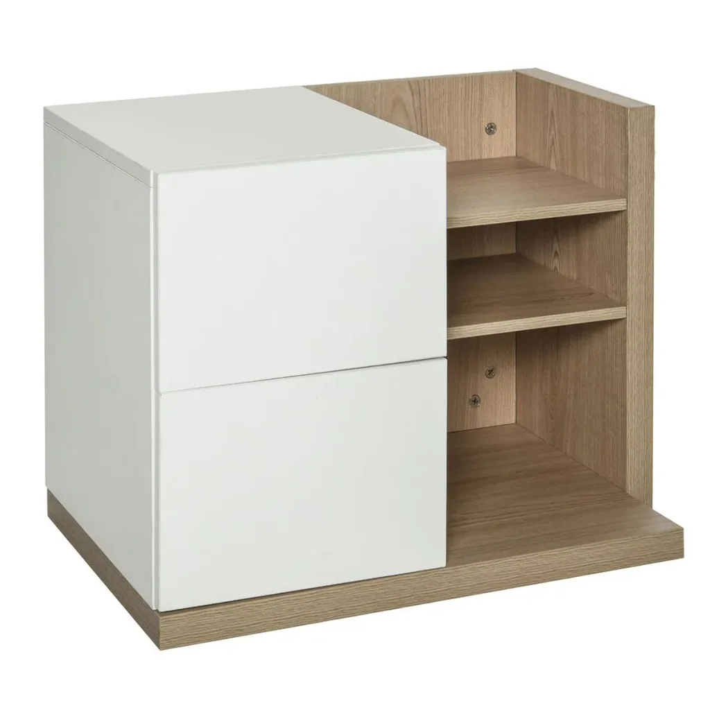 Schreibtisch Organizer Bücherregal Schreibtischregal 2 Schulbladen Spanplatten MDF Home Office Küche Eingangsbereich Wei