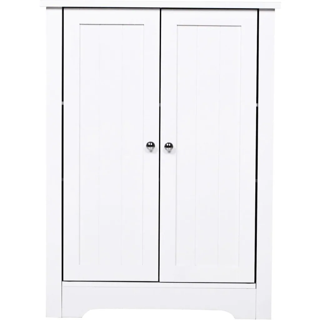 Kommode Badezimmerschrank Badschrank Badregal Standschrank 3 verstellbare Regale Holz Weiß 60 x 30 x 80 cm
